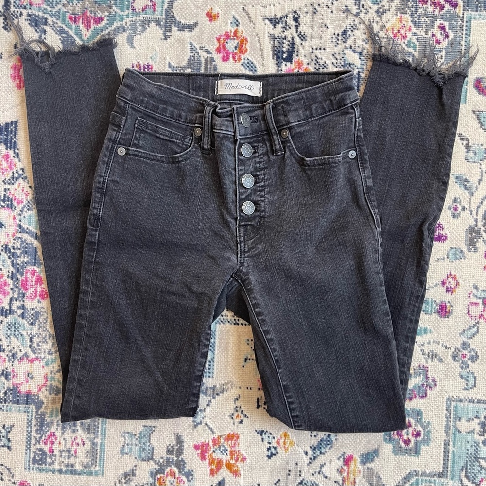 Madewell black button front jeans